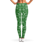 Christmas Pot Leaf Pattern Print Women's Leggings