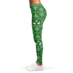 Christmas Pot Leaf Pattern Print Women's Leggings