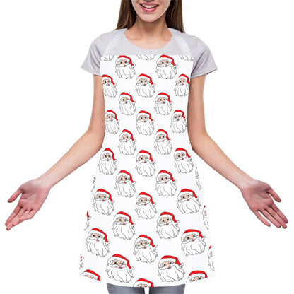 Christmas Santa Claus Pattern Print Adjustable Apron