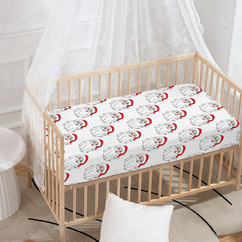 Christmas Santa Claus Pattern Print Baby Crib Sheet