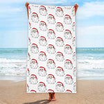 Christmas Santa Claus Pattern Print Beach Towel