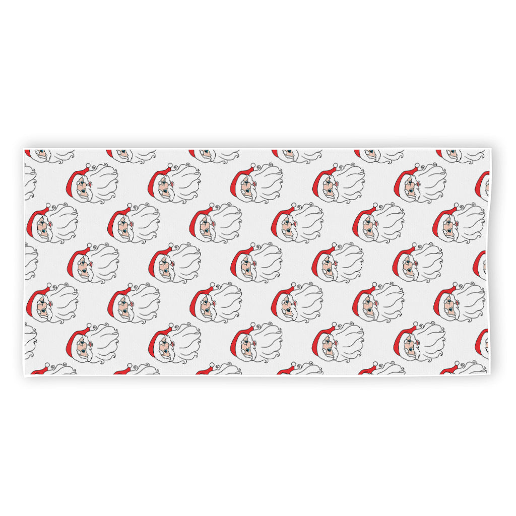 Christmas Santa Claus Pattern Print Beach Towel