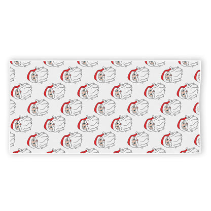 Christmas Santa Claus Pattern Print Beach Towel