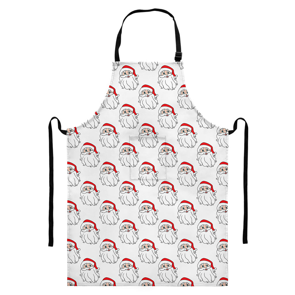 Christmas Santa Claus Pattern Print Bib Apron With Pocket