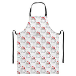 Christmas Santa Claus Pattern Print Bib Apron With Pocket