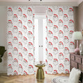 Christmas Santa Claus Pattern Print Dimout Pencil Pleat Curtains