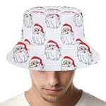 Christmas Santa Claus Pattern Print Bucket Hat