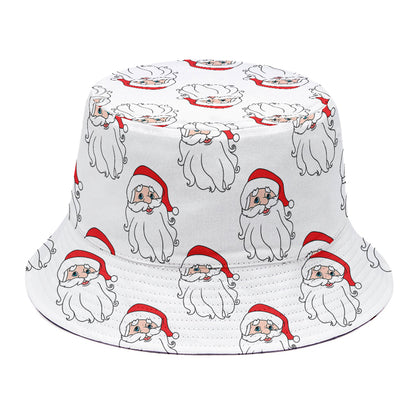 Christmas Santa Claus Pattern Print Bucket Hat
