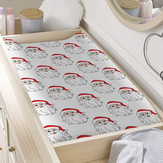 Christmas Santa Claus Pattern Print Changing Pad Cover