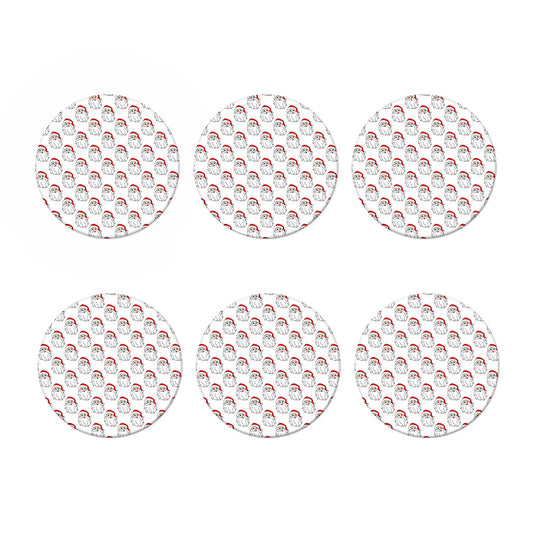 Christmas Santa Claus Pattern Print Coaster Set