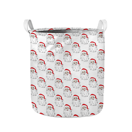 Christmas Santa Claus Pattern Print Collapsible Laundry Basket