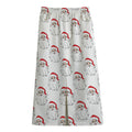 Christmas Santa Claus Pattern Print Cotton Front Slit Maxi Skirt