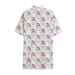 Christmas Santa Claus Pattern Print Cotton Hawaiian Shirt