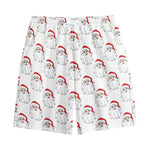 Christmas Santa Claus Pattern Print Cotton Shorts