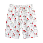 Christmas Santa Claus Pattern Print Cotton Shorts