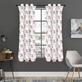 Christmas Santa Claus Pattern Print Grommet Curtain Panels