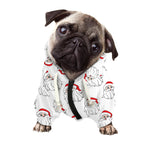 Christmas Santa Claus Pattern Print Dog Zip Up Hoodie
