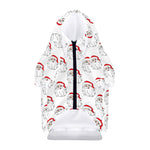 Christmas Santa Claus Pattern Print Dog Zip Up Hoodie
