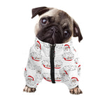Christmas Santa Claus Pattern Print Dog Zip Up Jacket