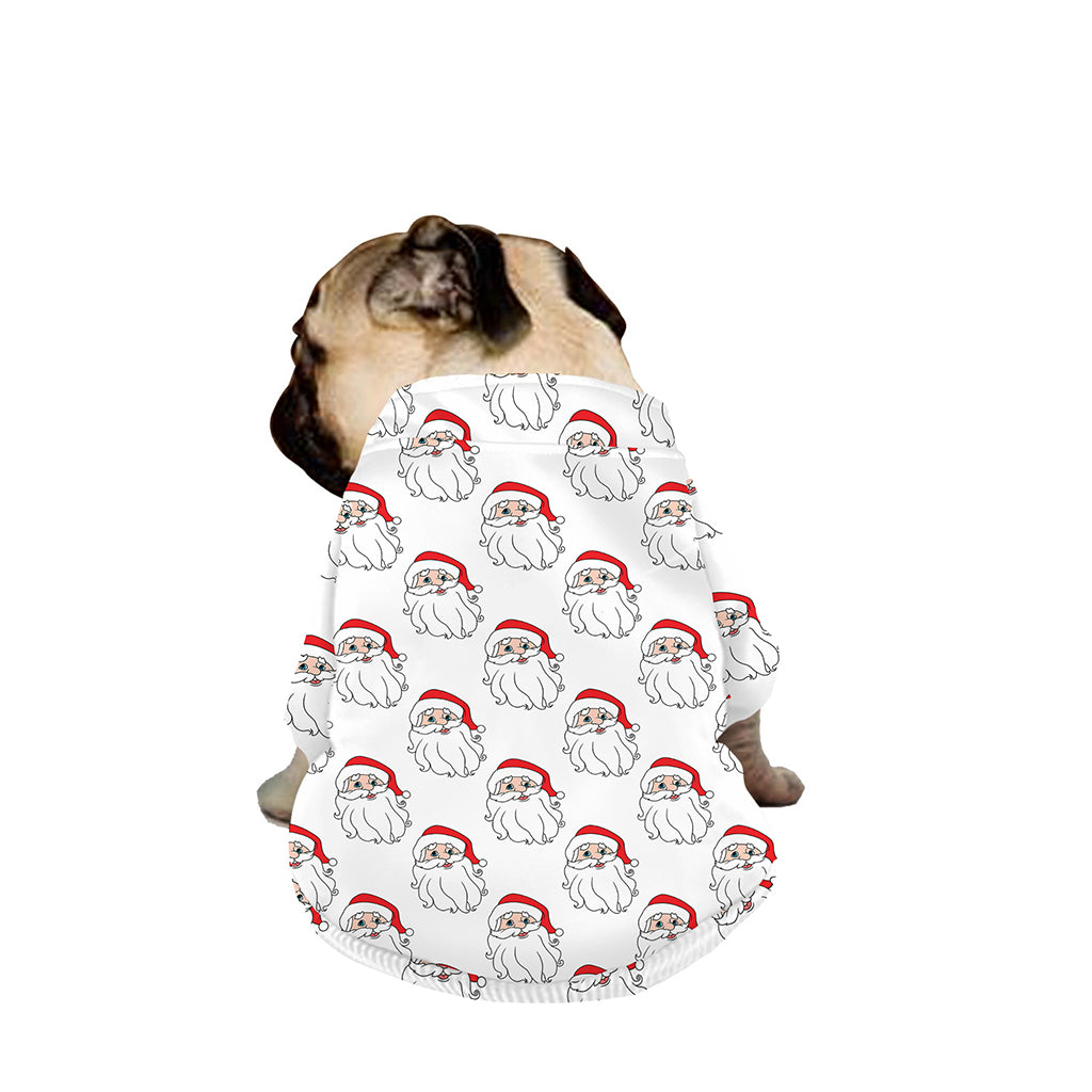 Christmas Santa Claus Pattern Print Dog Zip Up Jacket