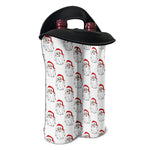 Christmas Santa Claus Pattern Print Double Neoprene Wine Tote