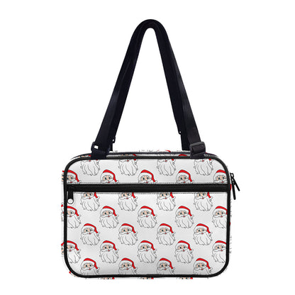 Christmas Santa Claus Pattern Print Double Strap Bible Bag