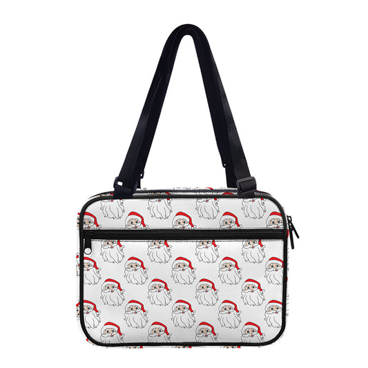 Christmas Santa Claus Pattern Print Double Strap Bible Bag