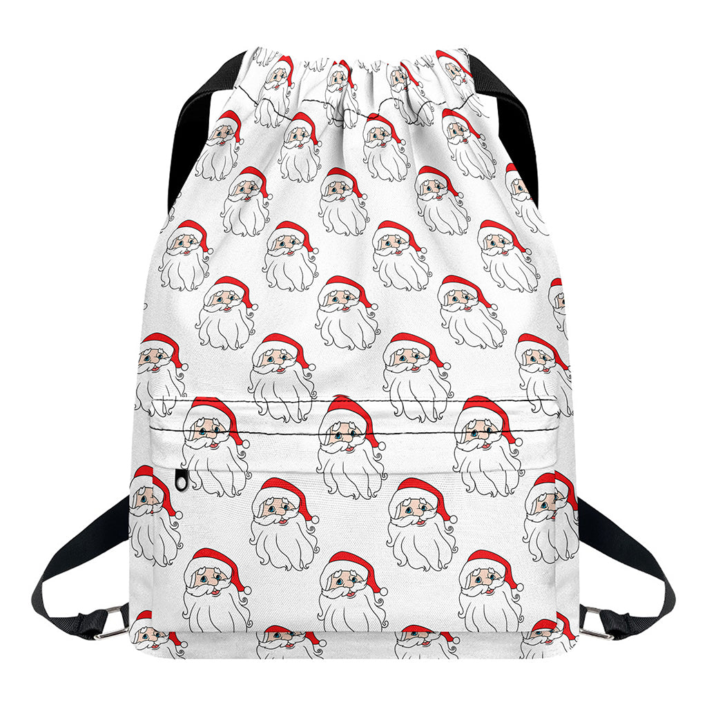 Christmas Santa Claus Pattern Print Drawstring Backpack