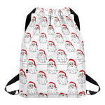 Christmas Santa Claus Pattern Print Drawstring Backpack