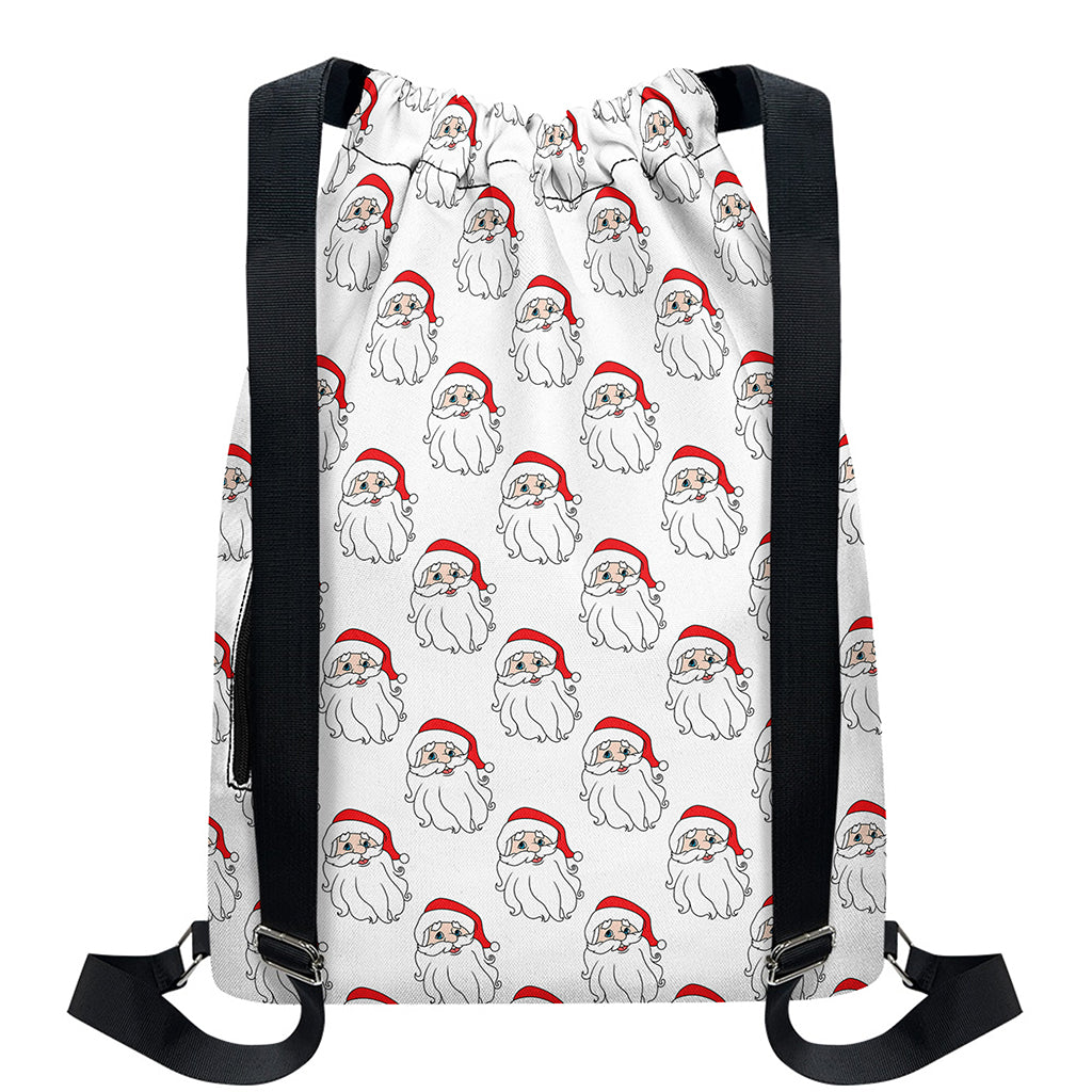 Christmas Santa Claus Pattern Print Drawstring Backpack