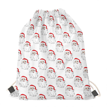 Christmas Santa Claus Pattern Print Drawstring Bag