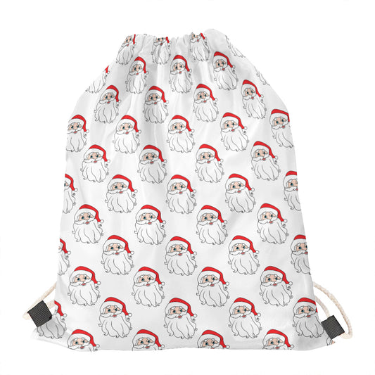 Christmas Santa Claus Pattern Print Drawstring Bag