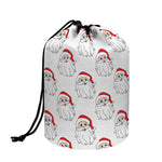 Christmas Santa Claus Pattern Print Drawstring Makeup Bag