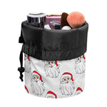 Christmas Santa Claus Pattern Print Drawstring Makeup Bag