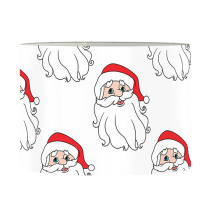 Christmas Santa Claus Pattern Print Drum Lamp Shade
