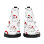 Christmas Santa Claus Pattern Print Flat Ankle Boots