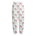 Christmas Santa Claus Pattern Print Fleece Lined Knit Pants