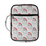 Christmas Santa Claus Pattern Print Front Pocket Bible Bag