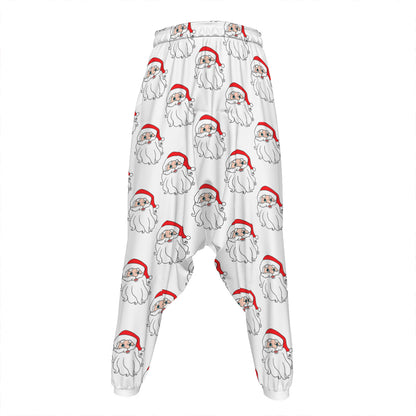 Christmas Santa Claus Pattern Print Hammer Pants