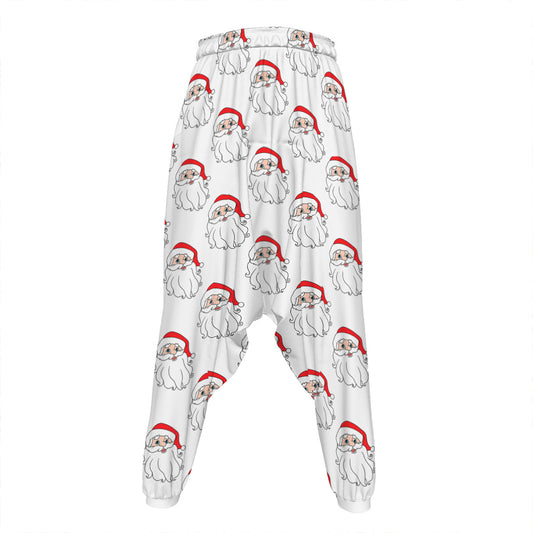 Christmas Santa Claus Pattern Print Hammer Pants