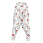 Christmas Santa Claus Pattern Print Hammer Pants