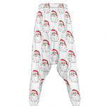 Christmas Santa Claus Pattern Print Hammer Pants