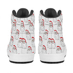 Christmas Santa Claus Pattern Print High Top Leather Sneakers