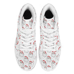 Christmas Santa Claus Pattern Print High Top Leather Sneakers