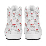Christmas Santa Claus Pattern Print High Top Leather Sneakers