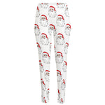 Christmas Santa Claus Pattern Print High-Waisted Pocket Leggings