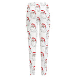Christmas Santa Claus Pattern Print High-Waisted Pocket Leggings