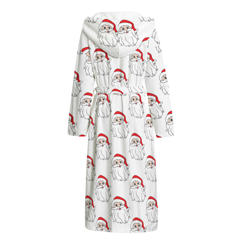 Christmas Santa Claus Pattern Print Hooded Bathrobe