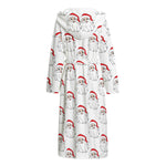 Christmas Santa Claus Pattern Print Hooded Bathrobe