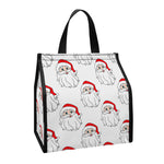 Christmas Santa Claus Pattern Print Insulated Lunch Tote